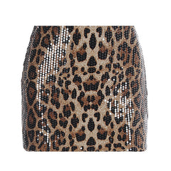 Leopard Sequin Skirt
